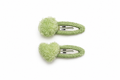 Bubble Pom Pom Snap Hair Clips for Girls | Handmade Kids Hair Clip Set