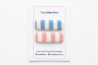 Everyday Stripe Snap Hair Clips for Baby, Toddler & Girls | Handmade Kids Hair Clips