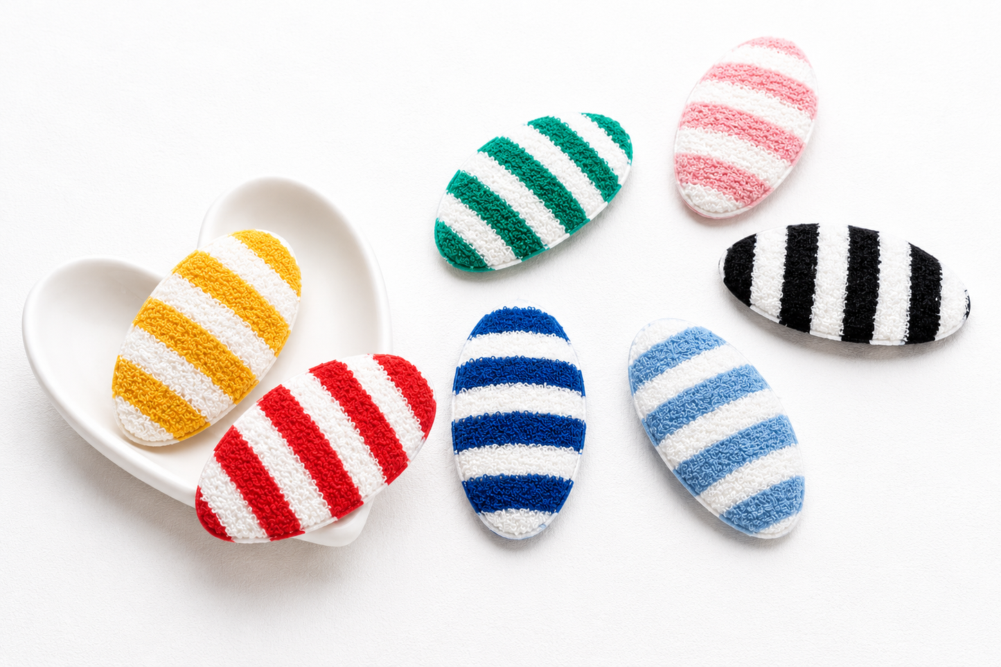 Everyday Stripe Oval Snap Hair Clips for Baby, Toddler & Girls | Handmade Kids Hair Clips