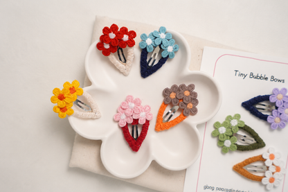 Little Bouquet Flower Snap Hair Clips for Baby, Toddler & Girls | Handmade Kids Hair Clips