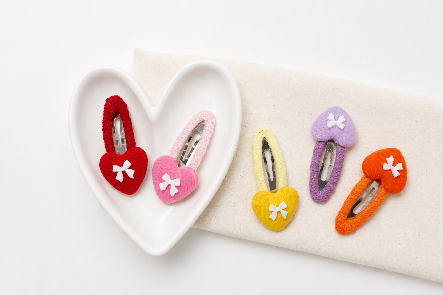 Heart Bow Hair Clip for Babies, Toddlers & Girls